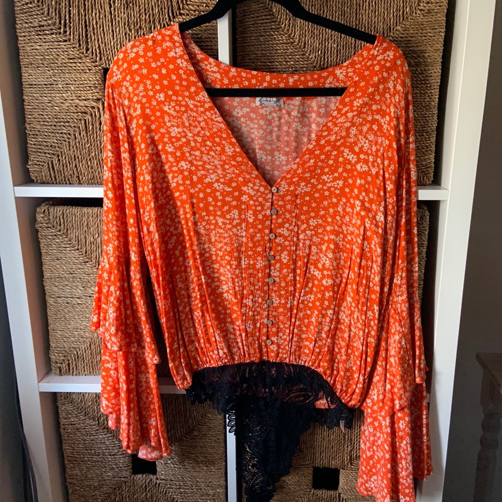 FREE PEOPLE floral bodysuit